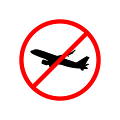 Wall Mural - Do not fly icon. No aircraft access icon isolated on white background