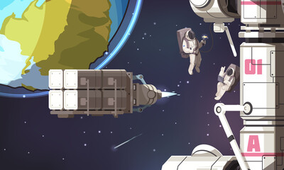 Wall Mural - space mission background