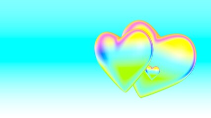 Poster - 3d heart on a gradient background. Render. Valentine's Day.