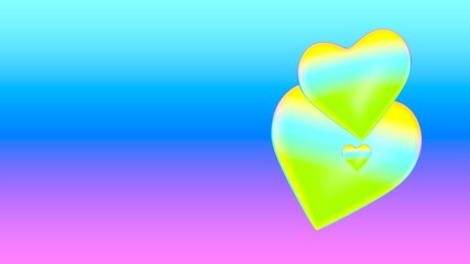 Poster - 3d heart on a gradient background. Render. Valentine's Day.