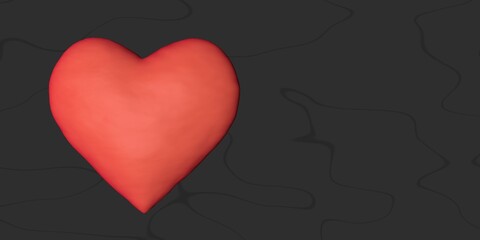 Poster - Frosted pink 3d heart on a gray background.