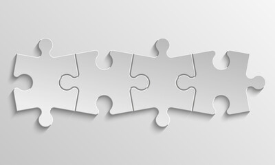 Fototapete - Four sided 3d puzzle presentation infographic template with explanatory text field for business statistics