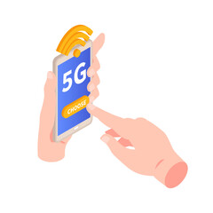 Sticker - 5g Internet Vector Illustration