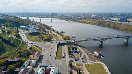 Wall Mural - Kanavinsky bridge over the Oka river in Nizhny Novgorod