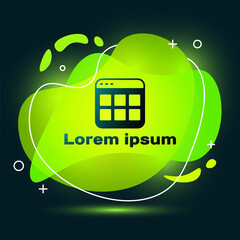 Poster - Black Browser files icon isolated on black background. Abstract banner with liquid shapes. Vector.