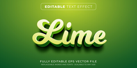 Wall Mural - editable text effect in green lime style