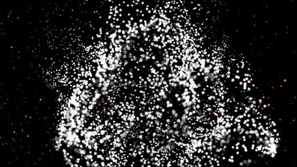 Wall Mural - isolated black background. close-up of a blizzard, snow moving against the background of the starry 