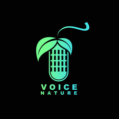 Voice Nature Logo Design Vector