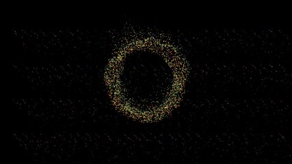 Wall Mural - isolated black background. close-up of an unidentified space object in the form of a ring of firewor