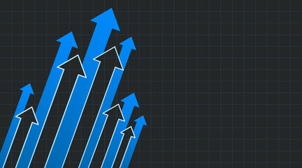 Wall Mural - Group of arrows going up. Abstract financial graph with uptrend arrows. Vector illustration