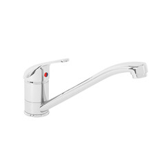 Poster - A modern-style kitchen and bathroom faucet, a cold/hot water mixer tap isolated on a white background