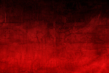 Wall Mural - empty space of dark concrete wall grunge texture background with smoke and red lighting effect for v