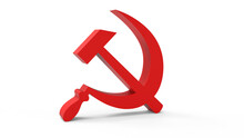 Soviet Union Sickle And Hammer Symbol. 3d Stock İmage.