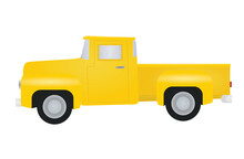 Yellow Old Car. Vector Illustration