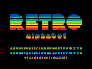 Fototapete - Vector of stylized retro alphabet design