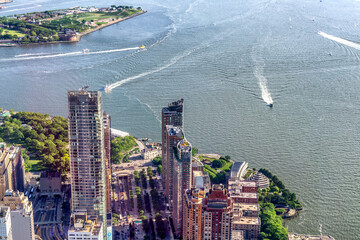 Wall Mural - Aerial view of skyscrapers in lower Manhattan