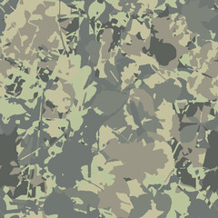 Canvas Print - Full seamless floral camouflage texture pattern vector. Military army skin design for textile fabric printing and wallpaper. Design for fashion and home design.