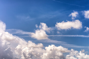 Canvas Print - Blue sky and white clouds after the storm.