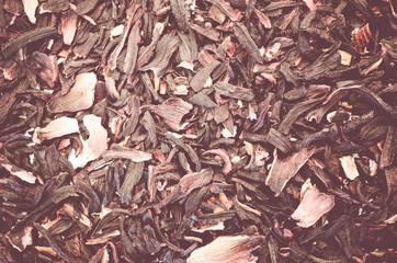 Canvas Print - A closeup shot of hibiscus herbal tea dried petals