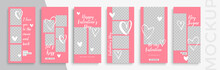 Editable Valentines Day Stories Vector Template For Social Media