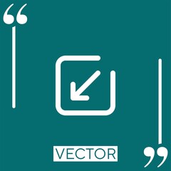 Poster - diagonal arrow vector icon Linear icon. Editable stroke line