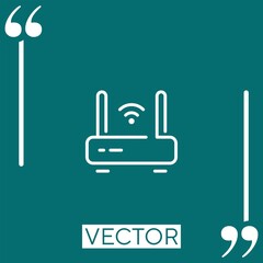 Poster - router vector icon Linear icon. Editable stroked line