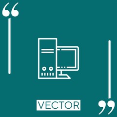 Poster - workstation vector icon Linear icon. Editable stroke line