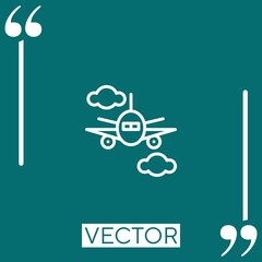 Poster - airplane vector icon Linear icon. Editable stroked line