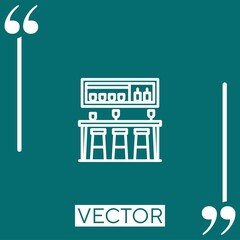 Poster - bar vector icon Linear icon. Editable stroke line