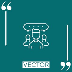 Poster - chat group vector icon Linear icon. Editable stroked line