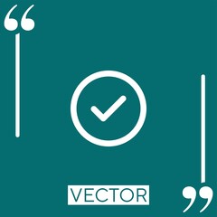 Poster - check mark vector icon Linear icon. Editable stroke line