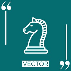 Poster - chess vector icon Linear icon. Editable stroke line