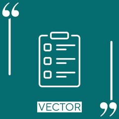 Poster - clipboard vector icon Linear icon. Editable stroked line