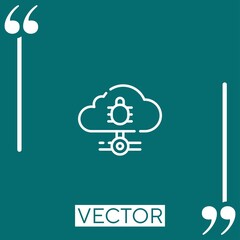 Poster - cloud vector icon Linear icon. Editable stroked line