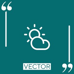 Poster - cloudy vector icon Linear icon. Editable stroked line