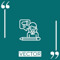 Poster - marketing vector icon Linear icon. Editable stroke line