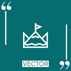 Poster - mountain vector icon Linear icon. Editable stroked line
