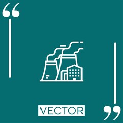 Poster - nuclear plant vector icon Linear icon. Editable stroke line