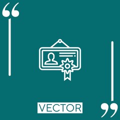 Poster - certificate vector icon Linear icon. Editable stroke line