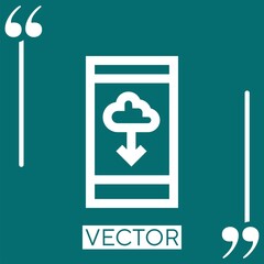 Poster - cloud download vector icon Linear icon. Editable stroke line