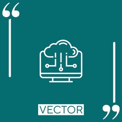 Poster - cloud computing vector icon Linear icon. Editable stroke line