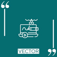 Poster - laptop vector icon Linear icon. Editable stroke line