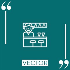 Poster - bar vector icon Linear icon. Editable stroke line