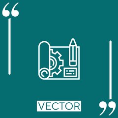 Poster - blueprint   vector icon Linear icon. Editable stroke line