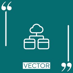 Poster - cloud storage vector icon Linear icon. Editable stroke line