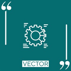 Poster - cogwheel vector icon Linear icon. Editable stroke line
