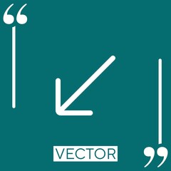 Poster - diagonal arrow vector icon Linear icon. Editable stroke line