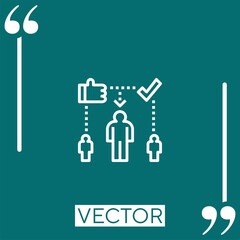 Poster - validate vector icon Linear icon. Editable stroke line