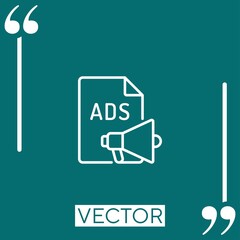 Poster - ads vector icon Linear icon. Editable stroke line