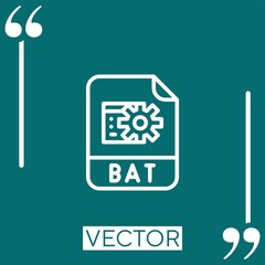 Poster - bat vector icon Linear icon. Editable stroke line